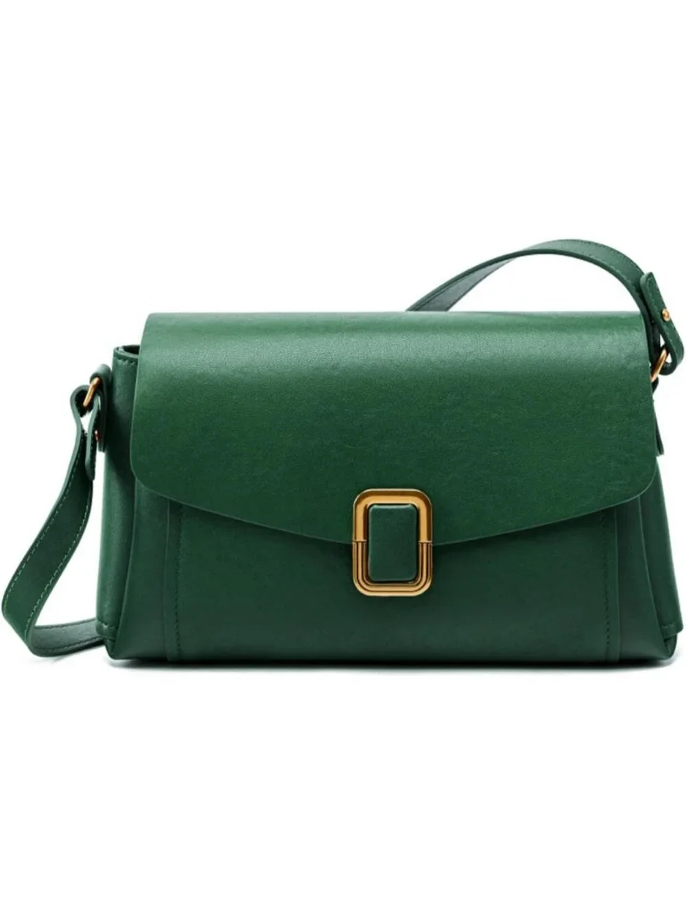 Women's Green Genuine Leather Lightweight 2 Detachable Straps Crossbody Bags